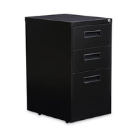 Alera® File Pedestal, Left or Right, 3-Drawers: Box/Box/File, Legal/Letter, Black, 14.96