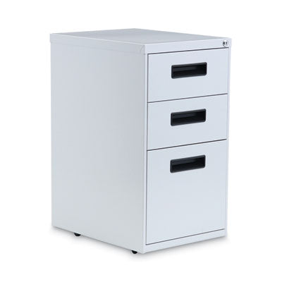 Alera® File Pedestal, Left or Right, 3-Drawers: Box/Box/File, Legal/Letter, Light Gray, 14.96