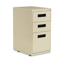 Alera® File Pedestal, Left or Right, 3-Drawers: Box/Box/File, Legal/Letter, Putty, 14.96