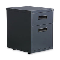 Alera® File Pedestal, Left or Right, 2-Drawers: Box/File, Legal/Letter, Charcoal, 14.96