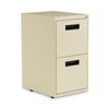 Alera® File Pedestal, Left or Right, 2 Legal/Letter-Size File Drawers, Putty, 14.96" x 19.29" x 27.75" File Cabinets-Vertical Pedestal - Office Ready