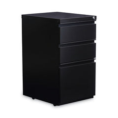 Alera® File Pedestal with Full-Length Pull, Left or Right, 3-Drawers: Box/Box/File, Legal/Letter, Black, 14.96" x 19.29" x 27.75"