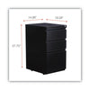 Alera® File Pedestal with Full-Length Pull, Left or Right, 3-Drawers: Box/Box/File, Legal/Letter, Black, 14.96" x 19.29" x 27.75" File Cabinets-Vertical Pedestal - Office Ready