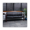 Alera® Reception Lounge WL Series 3-Seat Sofa, 65.75 x 26.13 x 33, Black/Mahogany Sofas/Loveseats-Benches & Ottomans - Office Ready