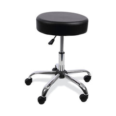 Alera® Height Adjustable Lab Stool, Backless, Supports Up to 275 lb, 19.69" to 24.80" Seat Height, Black Seat, Chrome Base