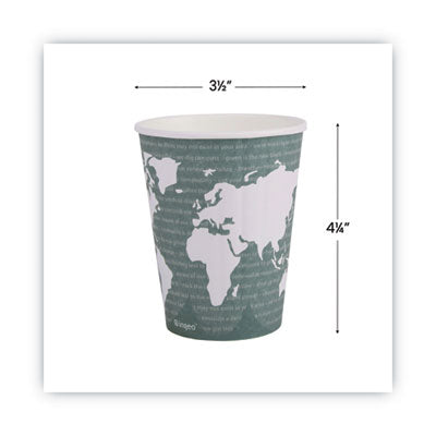 Bare by Solo Eco-Forward PLA Paper Hot Cups, 12 oz, Leaf Design