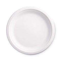 Eco-Products® Sugarcane Dinnerware, 9" dia, Natural White, 50/Packs
