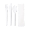 Eco-Products® Plantware® Compostable Cutlery, Knife/Fork/Spoon/Napkin, 6", Pearl White, 250 Kits/Carton Disposable Dining Utensil Combos - Office Ready