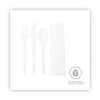 Eco-Products® Plantware® Compostable Cutlery, Knife/Fork/Spoon/Napkin, 6", Pearl White, 250 Kits/Carton Disposable Dining Utensil Combos - Office Ready