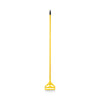 Boardwalk® Plastic Head Quick Change Mop Handle, 60" Aluminum Handle, Yellow Mop and Broom Handles-Wet Mop/Gate - Office Ready