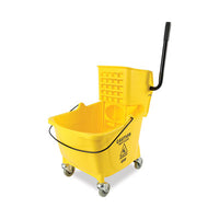 Boardwalk® Pro-Pac™ Side-Squeeze Wringer/Bucket Combo, 8.75 gal, Yellow Buckets/Wringers-Combo - Office Ready