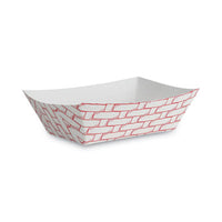Boardwalk® Paper Food Baskets, 1 lb Capacity, Red/White, 1,000/Carton Food Containers-Takeout Box, Entree Basket/Tray, Paper - Office Ready