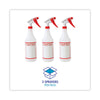 Boardwalk® Trigger Spray Bottle, 32 oz, Clear/Red, HDPE, 3/Pack Empty Bottles-Trigger Spray - Office Ready