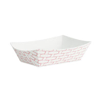 Boardwalk® Paper Food Baskets, 0.5 lb Capacity, Red/White, 1,000/Carton Food Containers-Takeout Box, Entree Basket/Tray, Paper - Office Ready
