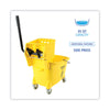 Boardwalk® Pro-Pac™ Side-Squeeze Wringer/Bucket Combo, 8.75 gal, Yellow Buckets/Wringers-Combo - Office Ready