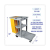 Boardwalk® Janitor's Cart, Three-Shelf, 22w x 44d x 38h, Gray Carts & Stands-Janitorial Cart - Office Ready