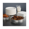 Boardwalk® Round Aluminum To-Go Containers, 48 oz, 9" Diameter x 1.66"h, Silver, 500/Carton Takeout Food Containers - Office Ready
