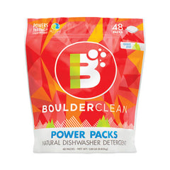 Boulder Clean Dishwasher Detergent Power Packs, Citrus Zest, 48 Tab Pouch, 6/Carton