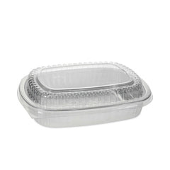 Pactiv Evergreen Classic Carry-Out® Containers, 46 oz, 9.75 x 7.75 x 1.75, Silver, 50/Carton