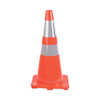 Tatco Traffic Cone, 14 x 14 x 28, Orange/Silver Safety Cones-Dayglow Cone - Office Ready