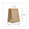 Prime Time Packaging Kraft Paper Bags, Regal, 12 x 9 x 15.75, Natural, 200/Carton Bags-Retail Shopping Bags & Sacks - Office Ready