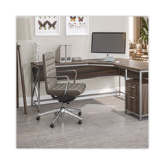 deflecto® SuperMat Frequent Use Chair Mat for Medium Pile Carpeting, Medium Pile Carpet, 60 x 66, L-Shape, Clear