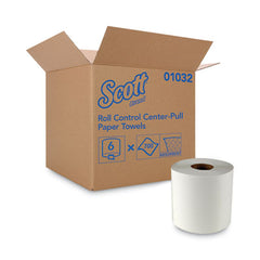 Scott® Essential Roll Control Center-Pull Towels,  8 x 12, White, 700/Roll, 6 Rolls/CT