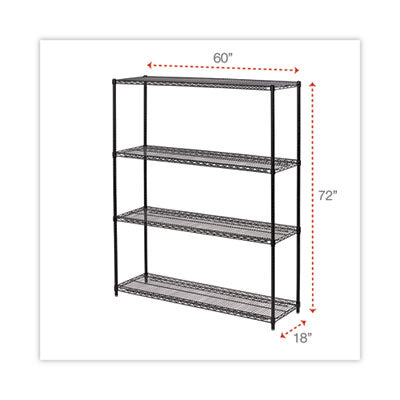 5-Shelf Wire Shelving Kit With Casters And Shelf Liners, 48w X 18d