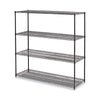 Alera® Black Anthracite Plus Wire Shelving Kit, 4 Shelves, 72" x 24" x 72", Black Anthracite Plus Shelving Units-Multiuse Shelving-Open - Office Ready