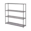 Alera® Black Anthracite Plus Wire Shelving Kit, 4 Shelves, 72" x 18" x 72", Black Anthracite Plus Shelving Units-Multiuse Shelving-Open - Office Ready