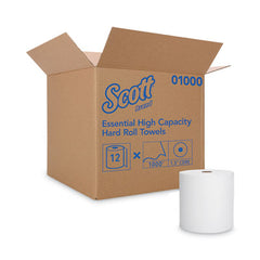 Scott® Essential High Capacity Hard Roll Towel, Absorbency Pockets, 1.5" Core 8 x 1000 ft, White, 12 Rolls/Carton