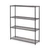 Alera® Black Anthracite Plus Wire Shelving Kit, 4-Shelf, 60 x 18 x 72, Black Anthracite Plus Shelving Units-Multiuse Shelving-Open - Office Ready