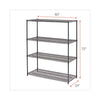 Alera® Black Anthracite Plus Wire Shelving Kit, 4-Shelf, 60 x 24 x 72, Black Anthracite Plus Shelving Units-Multiuse Shelving-Open - Office Ready