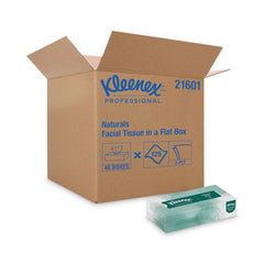 Kleenex® Naturals Facial Tissue, Flat Box, 2-Ply, White, 125 Sheets/Box, 48 Boxes/Carton