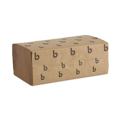 Boardwalk® Folded Paper Towels, Natural, 9 x 9.45, 250/Pack, 16 Packs/Carton