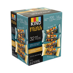 KIND Minis, Dark Chocolate Nuts and Sea Salt/Caramel Almond and Sea Salt, 0.7 oz, 32 Bars/ Box