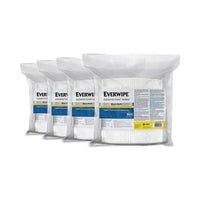 Everwipe™ Disinfectant Wipes, 1-Ply, 8 x 6, Lemon, White, 800/Bag, 4 Bags/Carton Cleaner/Detergent Wet Wipes - Office Ready