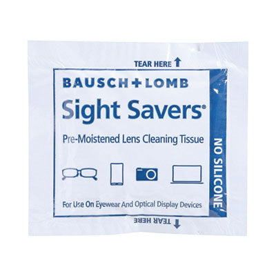 Bausch & Lomb Sight Savers® Premoistened Lens Cleaning Tissues, 8 x 5, 100/Box Lens Cleaners-Wet Wipe - Office Ready