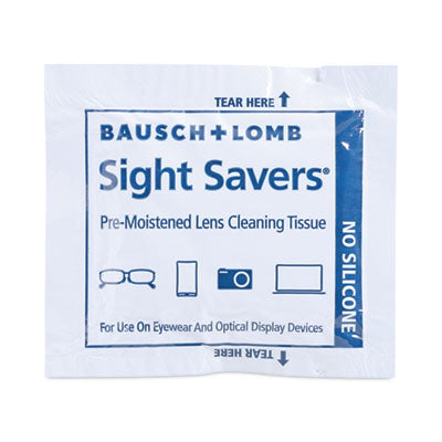 Bausch & Lomb Sight Savers® Premoistened Lens Cleaning Tissues, 8 x 5, 100/Box, 10 Box/Carton Lens Cleaners-Wet Wipe - Office Ready