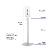 Dial® FIT Touch Free Dispenser Floor Stand, 15.7 x 15.7 x 58.3, White Hand Sanitizer Accessories-Floor Stand - Office Ready