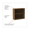 Alera® Valencia™ Series Bookcase,Two-Shelf, 31 3/4w x 14d x 29 1/2h, Modern Walnut Bookcases-Shelf Bookcase - Office Ready