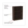 Alera® Valencia™ Series Bookcase, Three-Shelf, 31.75w x 14d x 39.38h, Espresso Bookcases-Shelf Bookcase - Office Ready