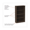Alera® Valencia™ Series Bookcase, Four-Shelf, 31 3/4w x 14d x 54 7/8h, Espresso Bookcases-Shelf Bookcase - Office Ready