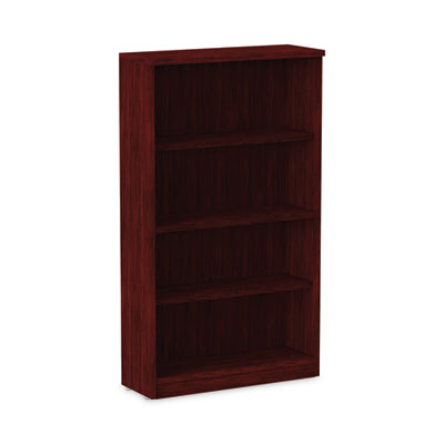 Alera® Valencia™ Series Bookcase, Four-Shelf, 31.75w x 14d x 54.88h, Mahogany Bookcases-Shelf Bookcase - Office Ready