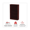 Alera® Valencia™ Series Bookcase, Four-Shelf, 31.75w x 14d x 54.88h, Mahogany Bookcases-Shelf Bookcase - Office Ready