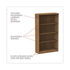 Alera® Valencia™ Series Bookcase, Four-Shelf, 31 3/4w x 14d x 54 7/8h, Modern Walnut Bookcases-Shelf Bookcase - Office Ready