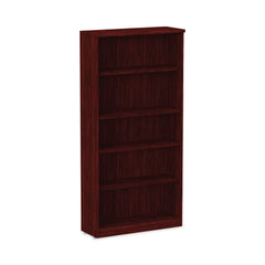 Alera® Valencia™ Series Bookcase, Five-Shelf, 31 3/4w x 14d x 64 3/4h, Mahogany
