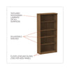 Alera® Valencia™ Series Bookcase, Five-Shelf, 31 3/4w x 14d x 64 3/4h, Modern Walnut Bookcases-Shelf Bookcase - Office Ready