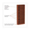 Alera® Valencia™ Series Bookcase, Six-Shelf, 31.75w x 14d x 80.25h, Medium Cherry Bookcases-Shelf Bookcase - Office Ready