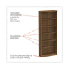 Alera® Valencia™ Series Bookcase, Six-Shelf, 31.75w x 14d x 80.25h, Modern Walnut Shelf Bookcases - Office Ready